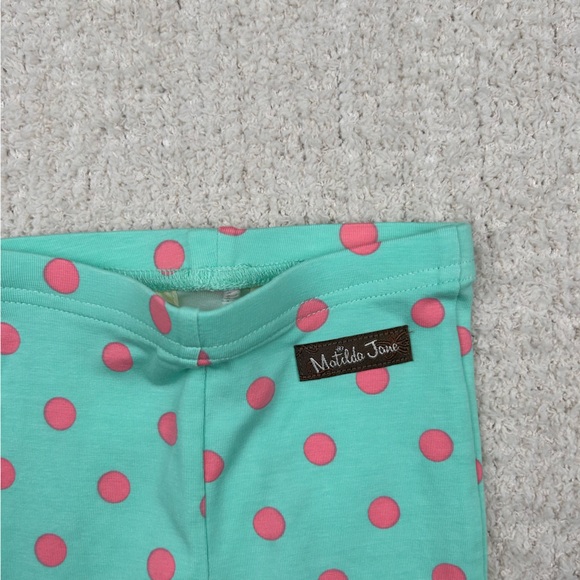 Matilda Jane Leggings Infant Girls 6-12 Month Blue with Pink Polka Dot Print - Picture 2 of 6